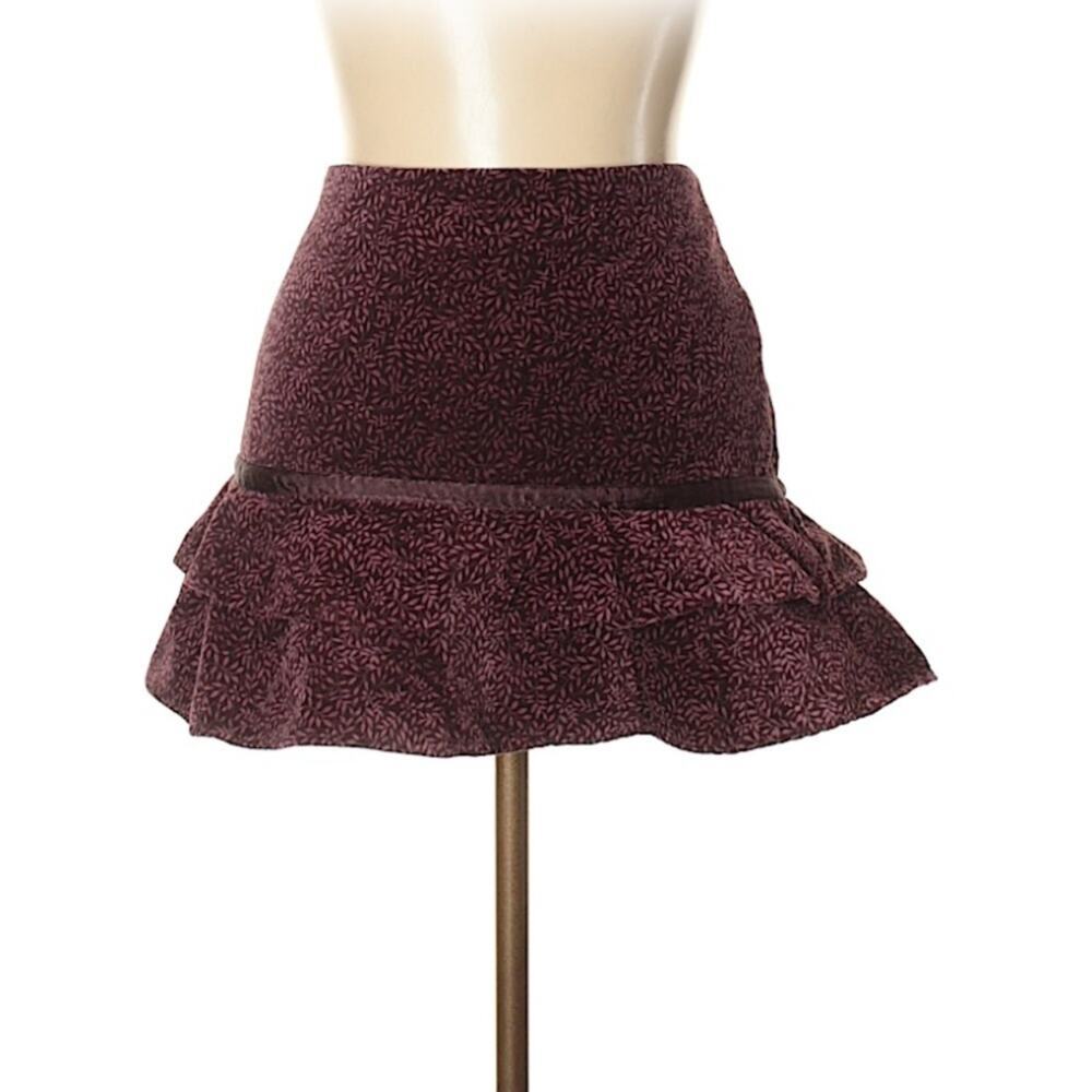 Divided H&M purple velvet tiered ruffle skirt, 10
